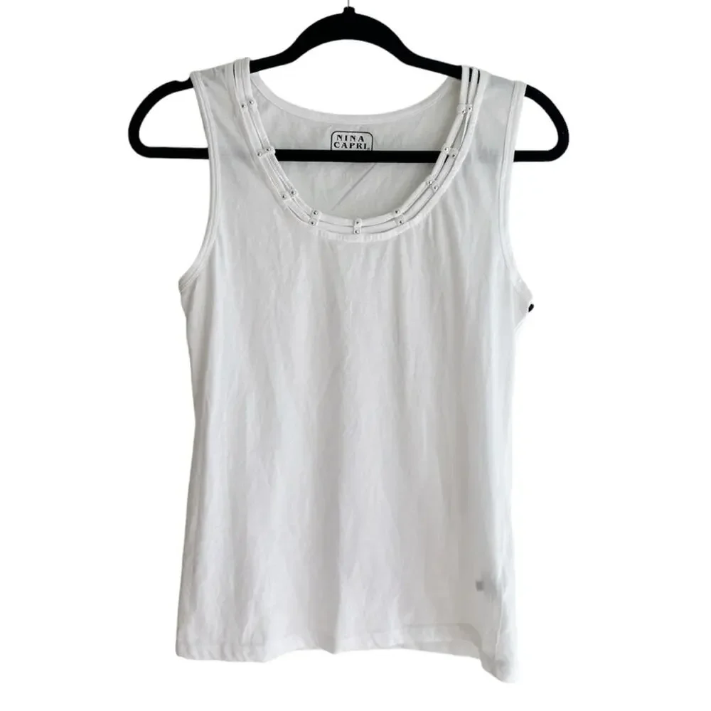 Nina Capri Stud Embellished Tank Top